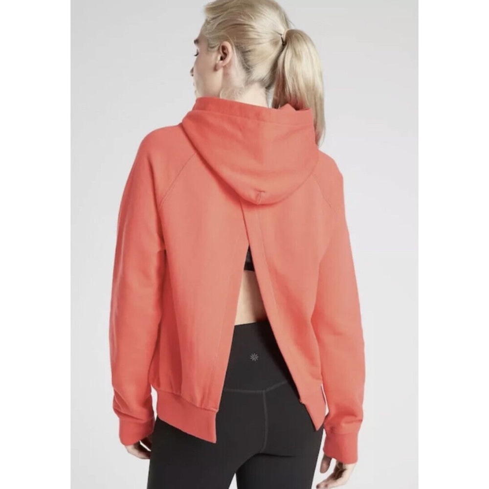 Athleta Moonrise Split Back Hoodie Passionfruit Coral Athletic Athleisure Gym